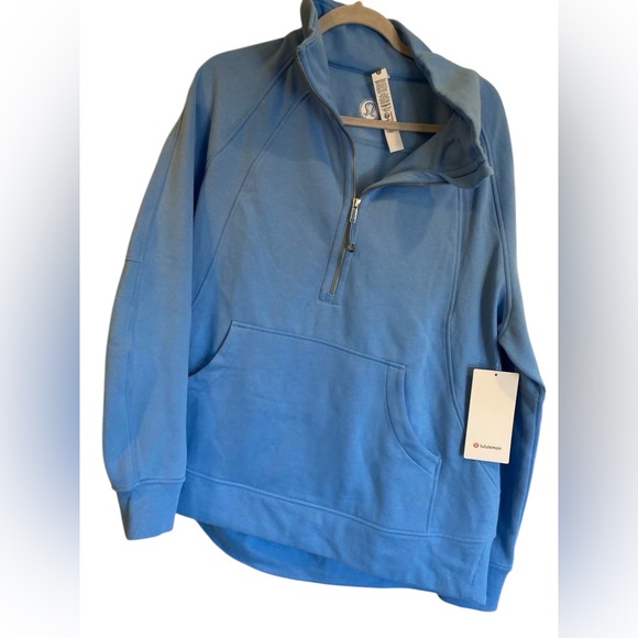 NWT Lululemon Scuba oversized funnel neck half zip AERO BLUE Size: XL/XXL